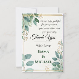 Elegante Wedding Dankeschön Card Dankeskarte