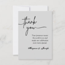 Elegante Wedding Dankeschön Card