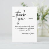 Elegante Wedding Dankeschön Card Dankeskarte (Stehend Vorderseite)