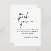 Elegante Wedding Dankeschön Card Dankeskarte (Vorne/Hinten)