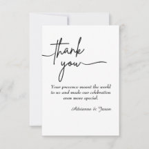 Elegante Wedding Dankeschön Card