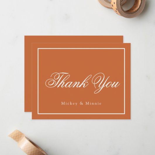 Elegante Wedding Dankeschön Card im klassischen St Mitteilungskarte (Vorderseite/Rückseite Beispiel)