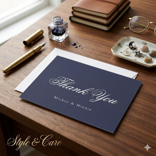 Elegante Wedding Dankeschön Card im klassischen St Mitteilungskarte