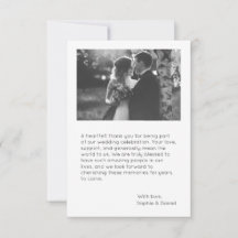 Elegante Wedding Dankeschön Card | Personalisiert