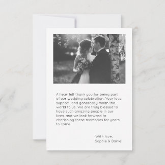 Elegante Wedding Dankeschön Card | Personalisiert Dankeskarte