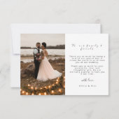 Elegante Wedding Dankeschön-Karte Einladung (Rückseite)