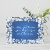 Elegante Wedding Dazzling Stars Blau Einladung (Stehend Vorderseite)