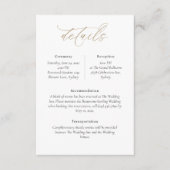 Elegante Wedding Details Card mit kalligrafischem Begleitkarte (Vorderseite)