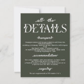 Elegante Wedding Details Card | Moderne Typografie Einladung (Vorderseite)