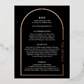 Elegante Wedding Details Echte Foil Einschlusskart Folie Einladungspostkarte (Vorderseite)