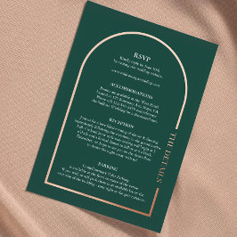 Elegante Wedding Details Echte Foil Einschlusskart Folie Einladungspostkarte