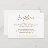 Elegante Wedding Empfang Card | Goldtypografie Einladung (Vorne/Hinten)
