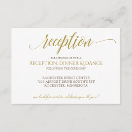 Elegante Wedding Empfang Card | Goldtypografie Einladung