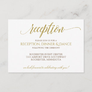 Elegante Wedding Empfang Card   Goldtypografie Einladung