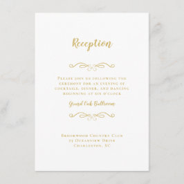 Elegante Wedding Empfang Gold Chic Enclosure Card Begleitkarte