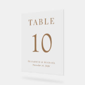 Elegante Wedding Empfang Gold Tischnummer Acrylschild (Winkel)