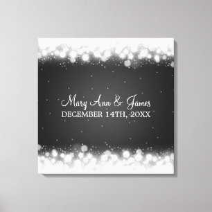 Elegante Wedding Favor Magic Sparkle Black Leinwanddruck