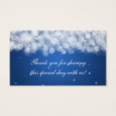 Elegante Wedding Favor Tag Party Sparkle Blue (Rückseite)