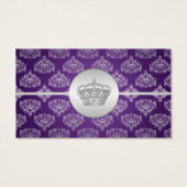 Elegante Wedding Favor Tag Royal Crown Lila (Rückseite)