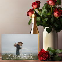 Elegante Wedding Foto Liebe & Dank White Script