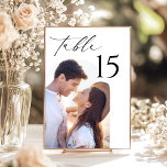 Elegante Wedding Foto Tischnummer<br><div class="desc">Machen Sie Ihre Empfang-Tische zu einer Feier Ihrer Reise mit unseren Elegant Foto Wedding Tischnummer Karten! Jede Tischnummer verbindet moderne Kalligraphie und minimalistische Eleganz mit einem hochgeschätzten Foto und schafft so ein einzigartiges, personalisiertes Erlebnis an jedem Tisch. Diese Einmalkarten verleihen Ihrem Dekor eine unvergessliche und herzliche Touch und machen Ihre...</div>