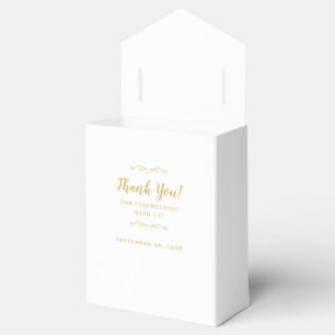 Elegante Wedding Gast Vielen Dank Couple Gold Whit Geschenkschachtel
