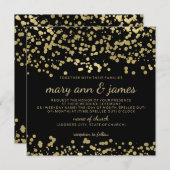 Elegante Wedding Gold Foil Lounge Confetti Einladung (Vorne/Hinten)
