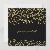 Elegante Wedding Gold Foil Lounge Confetti Einladung (Rückseite)