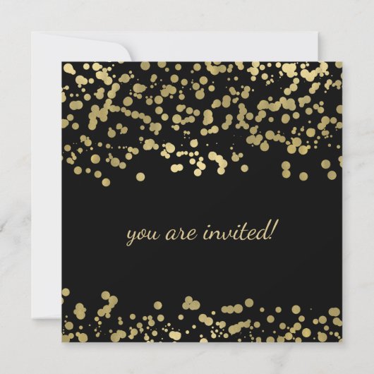 Elegante Wedding Gold Foil Lounge Confetti Einladung (Rückseite)