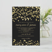 Elegante Wedding Gold Foil Lounge Confetti Einladung (Stehend Vorderseite)