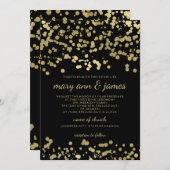 Elegante Wedding Gold Foil Lounge Confetti Einladung (Vorne/Hinten)