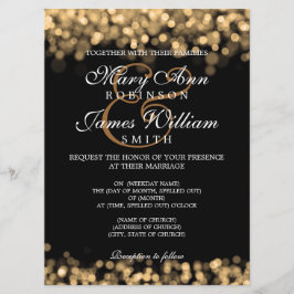 Elegante Wedding Gold Lights Einladung