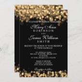 Elegante Wedding Gold Lights Einladung (Vorne/Hinten)