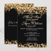 Elegante Wedding Gold Lights Einladung (Vorne/Hinten)