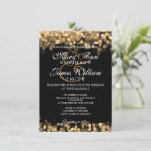 Elegante Wedding Gold Lights Einladung (Stehend Vorderseite)