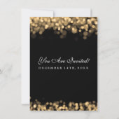 Elegante Wedding Gold Lights Einladung (Rückseite)