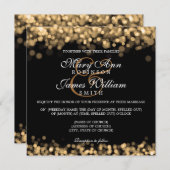 Elegante Wedding Gold Lights Einladung (Vorne/Hinten)