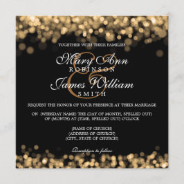 Elegante Wedding Gold Lights Einladung