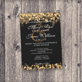 Elegante Wedding Gold Lights Einladung