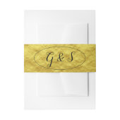 Elegante Wedding Gold Metallic Script-Initialen Einladungsbanderole (Vorderseite Beispiel)