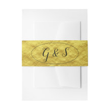 Elegante Wedding Gold Metallic Script-Initialen