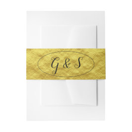 Elegante Wedding Gold Metallic Script-Initialen Einladungsbanderole