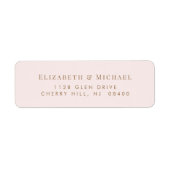 Elegante Wedding Gold Pink Rücksendeadresse (Vorne)