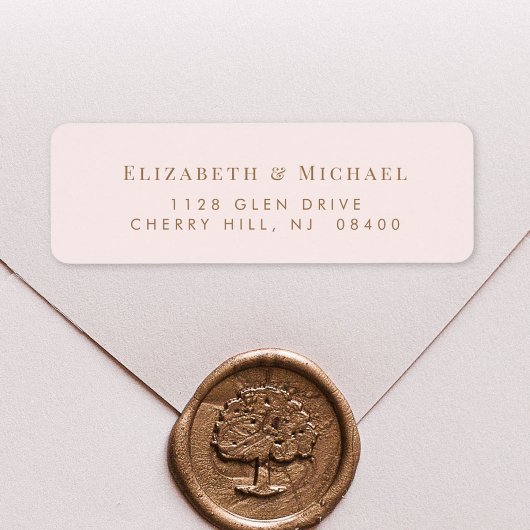 Elegante Wedding Gold Pink Rücksendeadresse