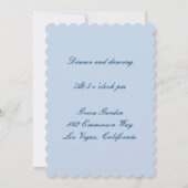 Elegante Wedding Gown Blue Empfang Card Einladung (Rückseite)