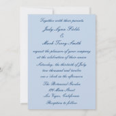 Elegante Wedding Gown Blue Wedding Einladung (Rückseite)