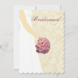 Elegante Wedding Gown Bridesmaid Card Einladung