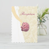 Elegante Wedding Gown Empfang Card Einladung (Stehend Vorderseite)