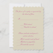 Elegante Wedding Gown Response Card Einladung (Rückseite)
