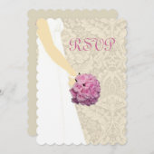 Elegante Wedding Gown Response Card Einladung (Vorne/Hinten)
